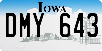IA license plate DMY643