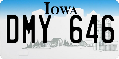 IA license plate DMY646