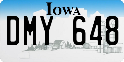 IA license plate DMY648