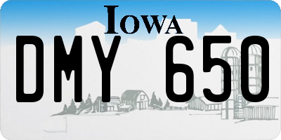 IA license plate DMY650