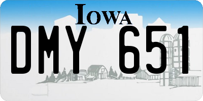 IA license plate DMY651
