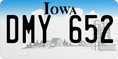 IA license plate DMY652