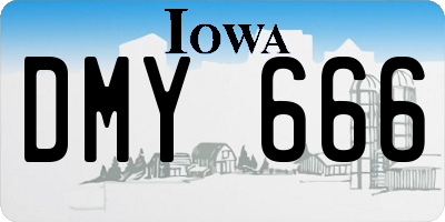 IA license plate DMY666