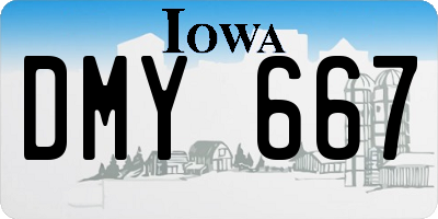 IA license plate DMY667