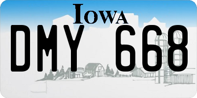 IA license plate DMY668