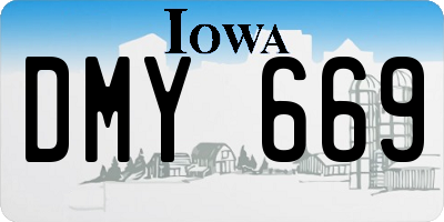 IA license plate DMY669