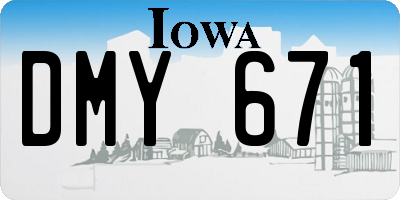 IA license plate DMY671