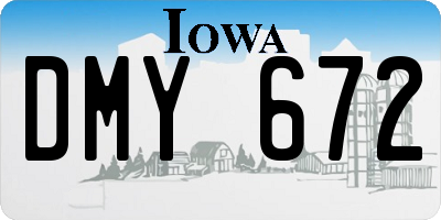 IA license plate DMY672