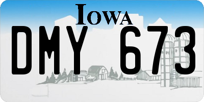 IA license plate DMY673