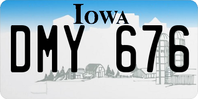 IA license plate DMY676