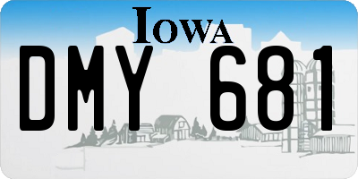 IA license plate DMY681