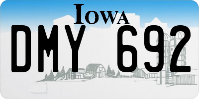 IA license plate DMY692