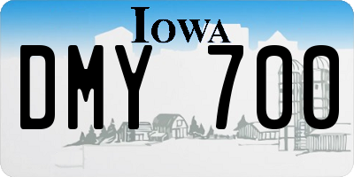 IA license plate DMY700