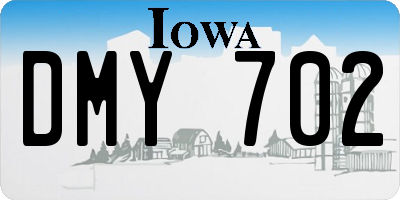 IA license plate DMY702