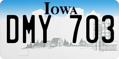 IA license plate DMY703