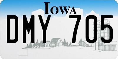 IA license plate DMY705