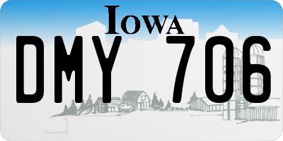 IA license plate DMY706