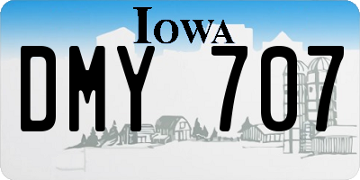 IA license plate DMY707