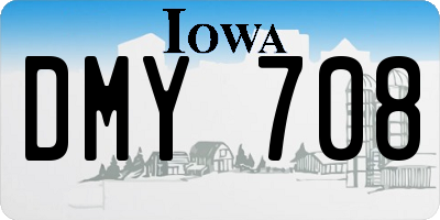 IA license plate DMY708