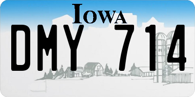 IA license plate DMY714