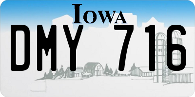 IA license plate DMY716