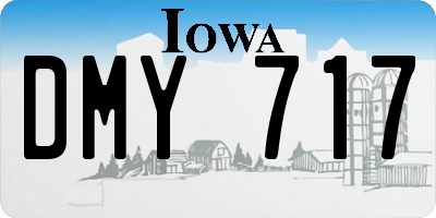 IA license plate DMY717