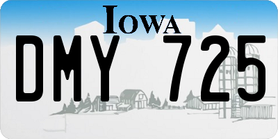 IA license plate DMY725