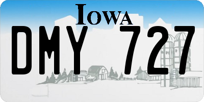 IA license plate DMY727