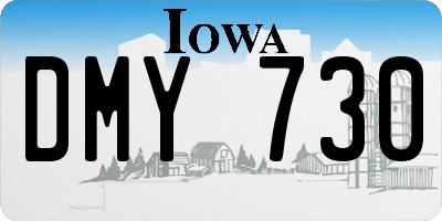 IA license plate DMY730