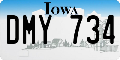 IA license plate DMY734