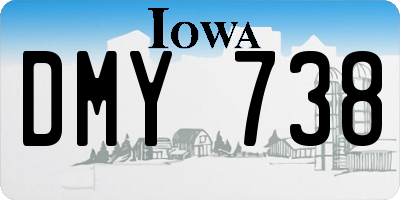 IA license plate DMY738