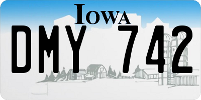 IA license plate DMY742