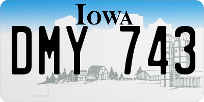 IA license plate DMY743
