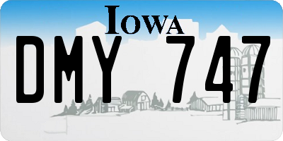 IA license plate DMY747