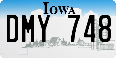 IA license plate DMY748