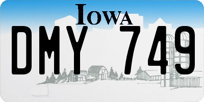IA license plate DMY749