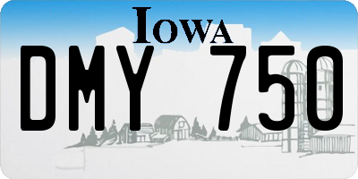 IA license plate DMY750