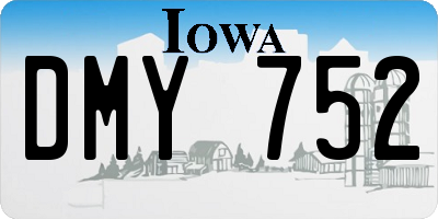 IA license plate DMY752