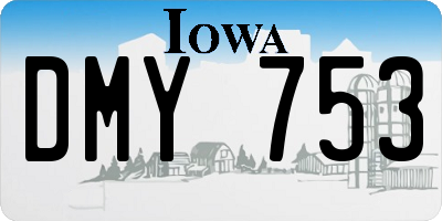 IA license plate DMY753