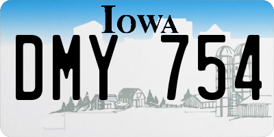 IA license plate DMY754