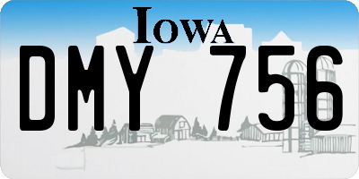 IA license plate DMY756