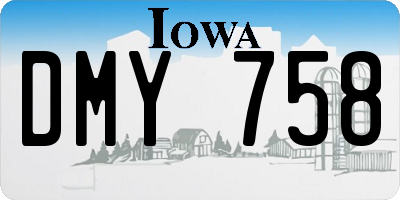 IA license plate DMY758