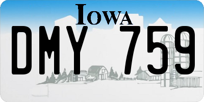 IA license plate DMY759