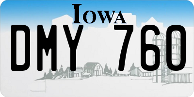 IA license plate DMY760