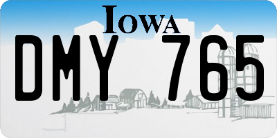 IA license plate DMY765