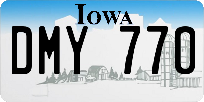 IA license plate DMY770