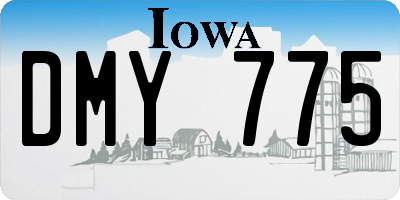 IA license plate DMY775