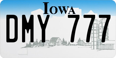IA license plate DMY777
