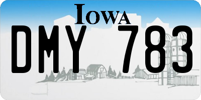 IA license plate DMY783