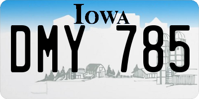 IA license plate DMY785